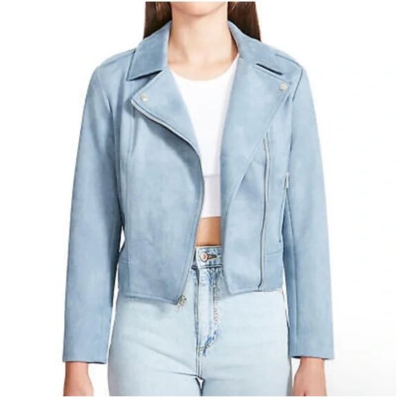WOMENS BB DAKOTA BY STEVE MADDEN LIGHTWEIGHT FAUX SUEDE MOTO JACKET Full Zip XXL - Picture 1 of 9